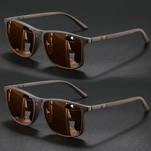 2-piece Personalized Retro Box Trendy Futuristic Glasses for Both Men and Women Suitable for Driving Vacation