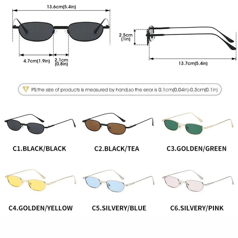 JNPCXI New Small Rectangle Women Polarized Sunglasses Fashion Clear Ocean Lens Shades UV400 Men Trending Metal Sun Glasses