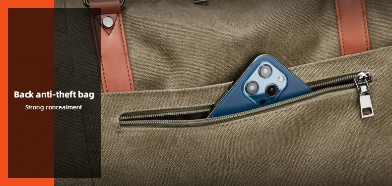 SWISS MILITARY Handheld Travel Retro Bag Canvas Multifunctional Anti-Theft Bag