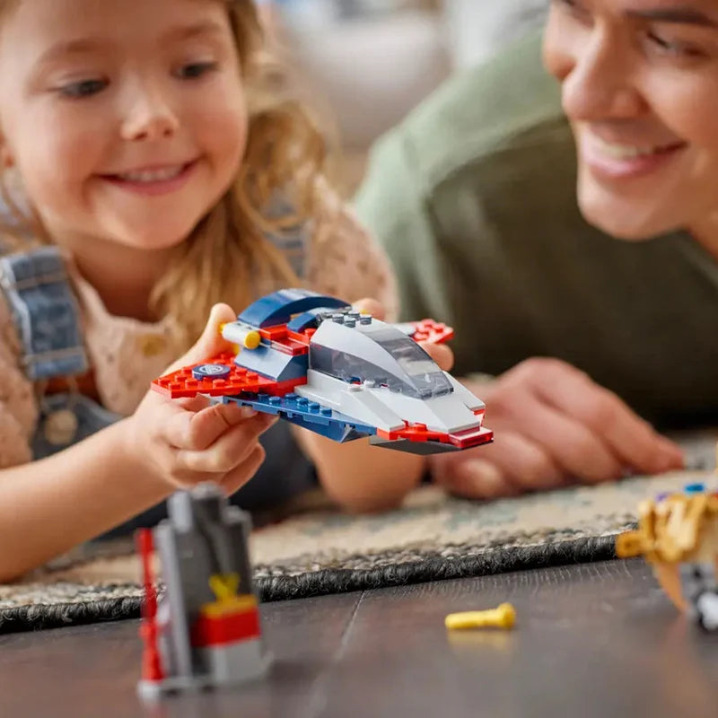 Lego building blocks Marvel high-tech starship fighter jet, spaceship model gift