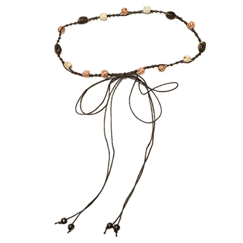 Ethnic Style Woven Beaded Waist Rope For Women With A Dress To Decorate The Summer Bohemian Belt And Waist Chain To Cinch
