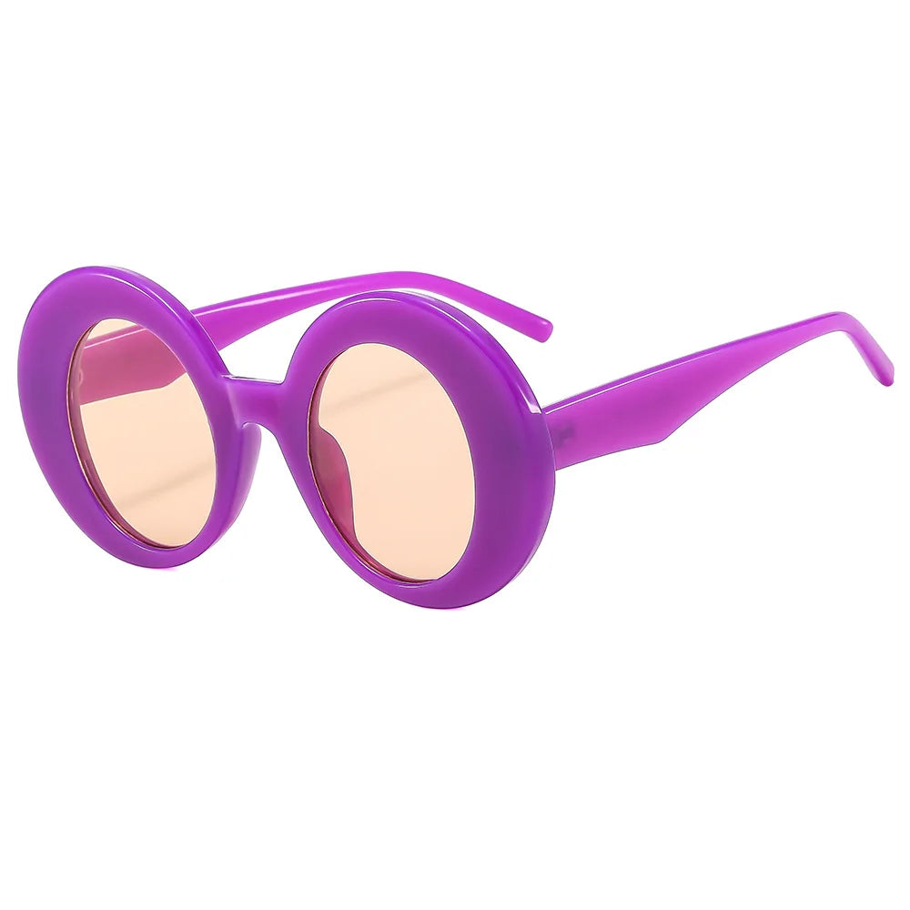 JNPCXI Fashion Oversized Women Oval Orange Colorful Sunglasses Retro Gradient Punk Men Sun Glasses