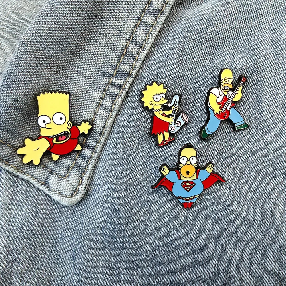 7pcs  Enamel Pins Classic Anime Cute Funny Cartoon Brooch DIY Badge Jewelry for Clothes And Backpack Accessories