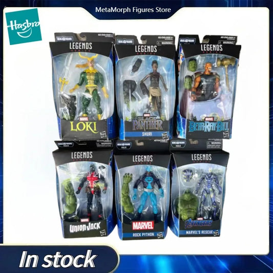 Original Hasbro Marvel Legends Series Union Jack/SHURI/RESCUE/ Rock Python/Loki/Beta Ray Bill Anime Figures Collection Toy Model