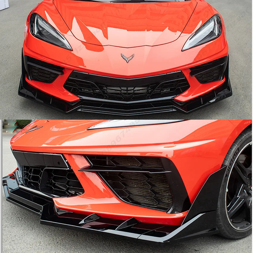 For Chevrolet Corvette C8 2 Door Z51 Stingray STG 3 2020-2026 Car Front Bumper Lip Spoiler Diffuser Body Kits Splitter Trims