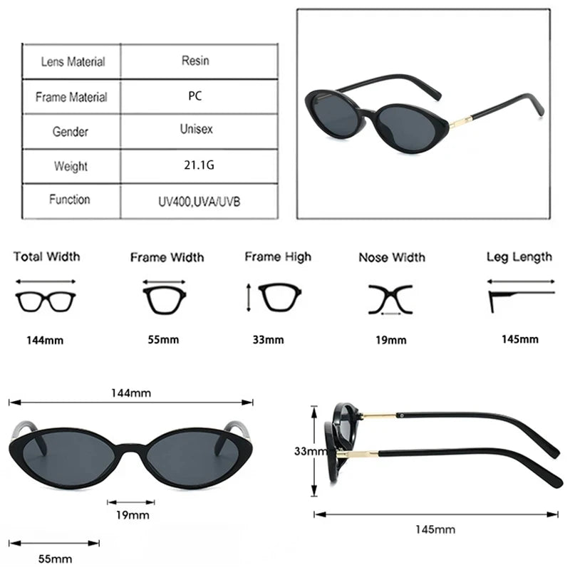 JNPCXI Fashion Small Cat Eye Women Sunglasses Shades Clear Lens Frame Men Punk Leopard Green Oval Sun Glasses UV400