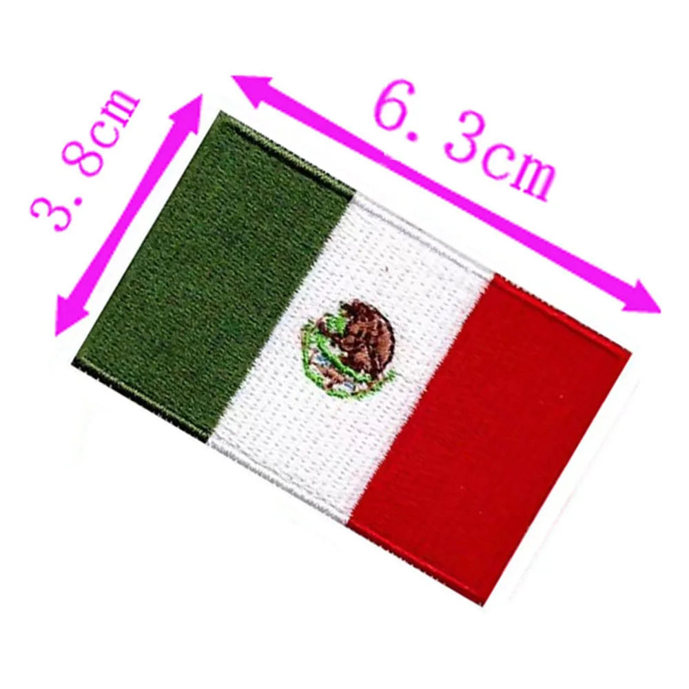 Mexico Country Flag Embroidery Patch 6.3cm Wide High Quality Iron On Sew On Backing/Hand Craft/Applique/Hot Cut