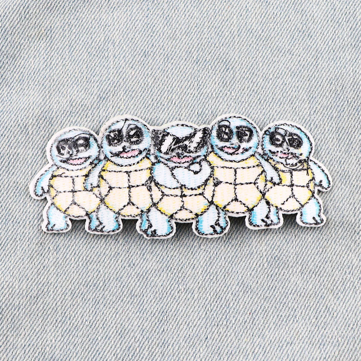 Cute Turtle Patch for Clothing Cartoon Anime Game Badges Iron On Patches Sewing Fabric Patch Stripes Diy Patch Sticker