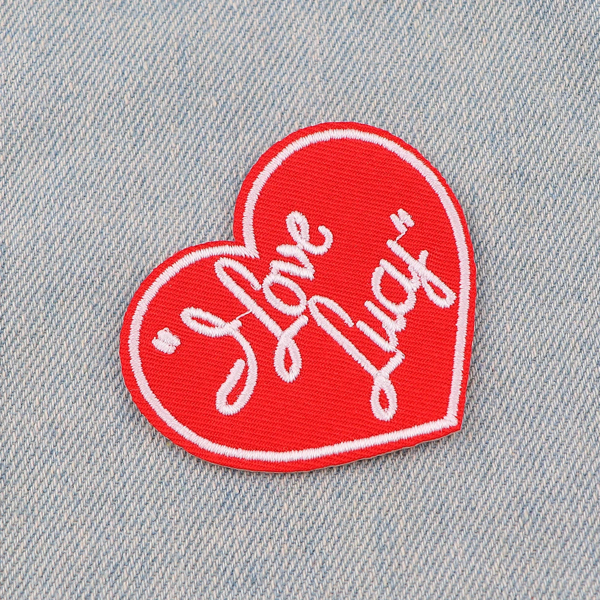 Red Heart Embroidery Patch Letter Iron On Patches for Clothing Thermoadhesive Patches Love Patches On Clothes Badge DIY Sew