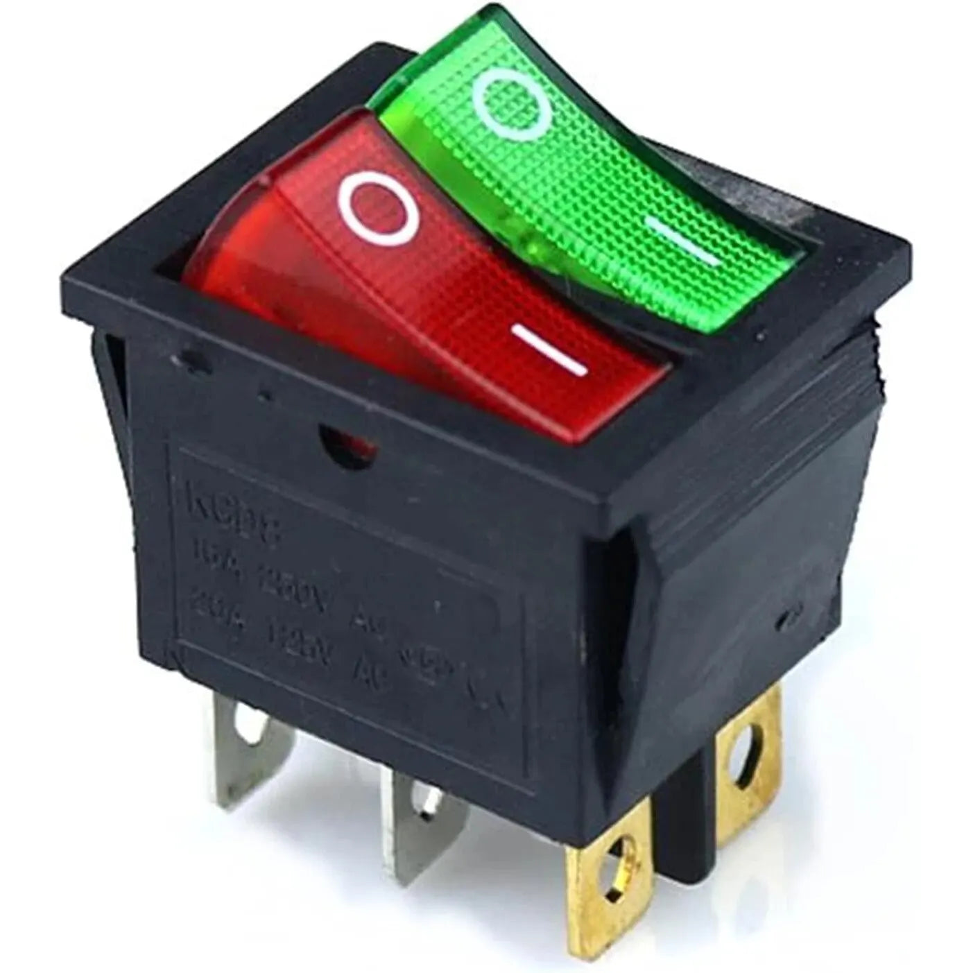 5pcs Double Red Light Rocker Switch 2*SPST On-Off 6 Pin 30x22mm 2 Way Boat Rocker Switch 110V/120V/250V KCD6