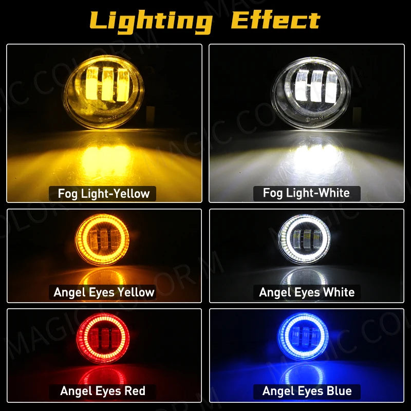 Angel Eye Fog Light For Toyota Highlander Kluger Avalon Prius C-HR CHR Estima 4Runner Car LED DRL Daytime Running Lamp 12V 2Pcs