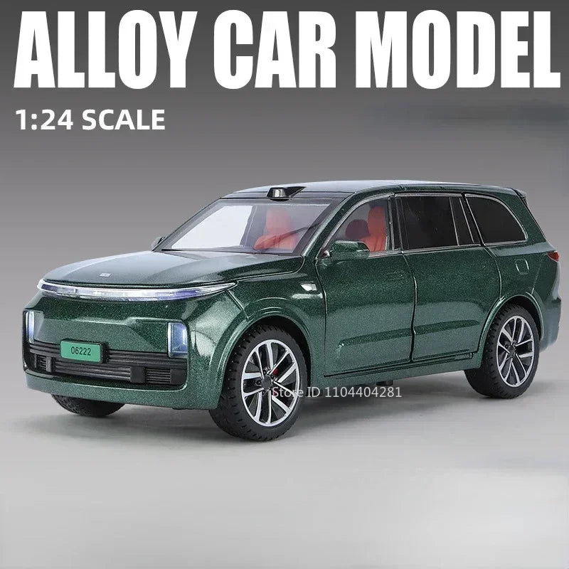 1:24 NIO ES8 L9 Alloy Miniature Toy Car Model Diecast Sound Light Pull Back Doors Opened New Energy Vehicles Collection Kids Toy
