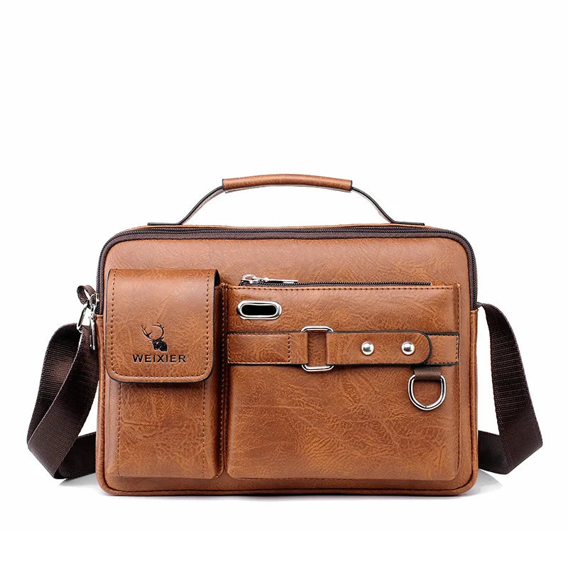 Men Shoulder Bag Pu Leather Business Messenger Crossbody Bags Designer Handbag