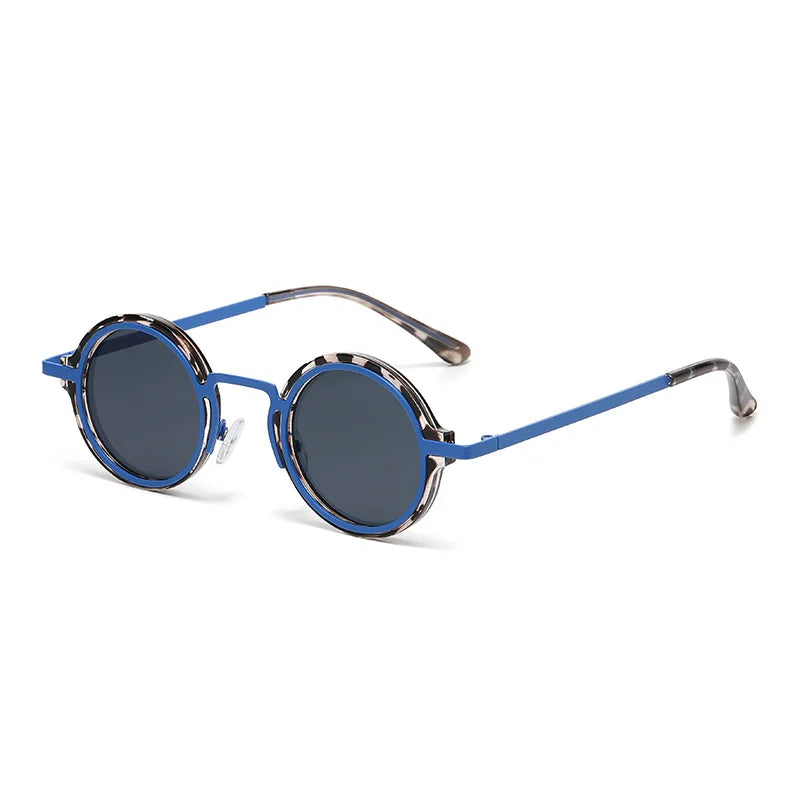 JNPCXI New Retro Round Punk Women Sunglasses Fashion Gradient Leopard Tea Shades UV400 Men Sun Glasses