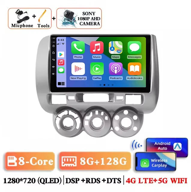 Android 15 Car Radio for Honda Fit Jazz 2002 - 2007 Car Radio Multimedia Navigation Android Auto Autoradio CarPlay DSP Stereo