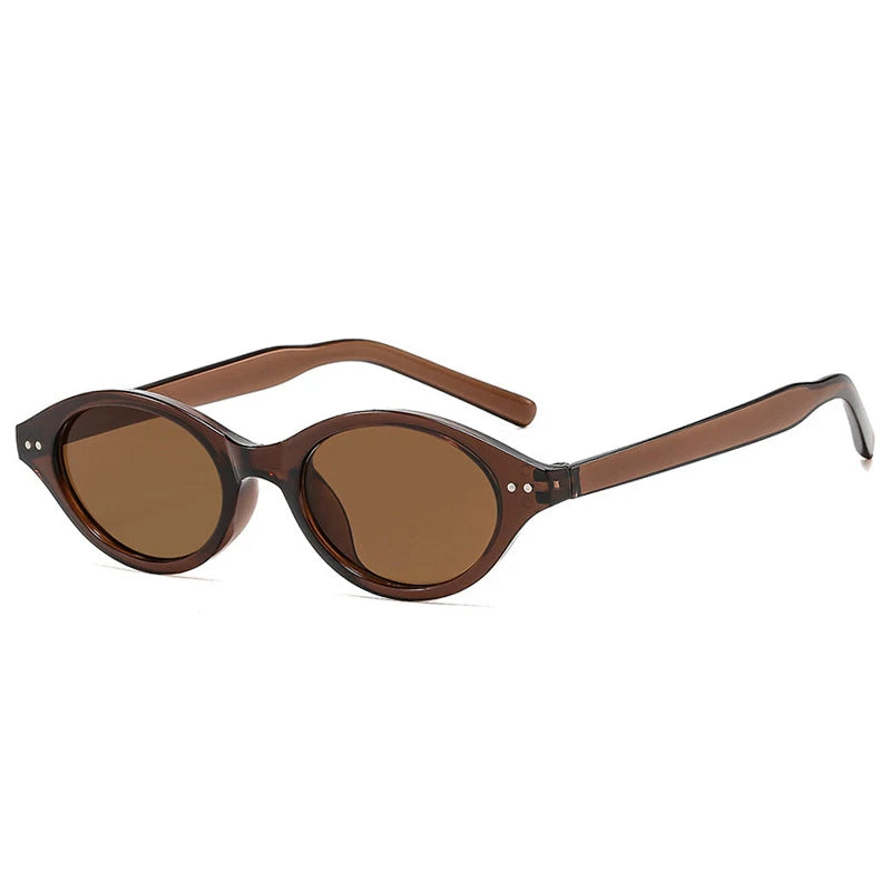 JNPCXI New Retro Small Oval Women Sunglasses Fashion Anti Blue Light Eyeglass Frame Men Trending Rivets Sun Glasses