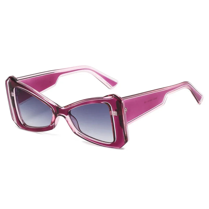 JNPCXI New Retro Cat Eye Candy Color Sunglasses Women Fashion Purple Red Gradient Shades UV400 Men Sun Glasses