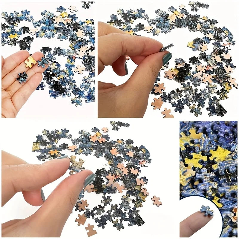 8 packs of mini puzzles 1200pcs adult challenge eight categories of puzzle sets including 10X15cm gift bags Van Gogh paintings