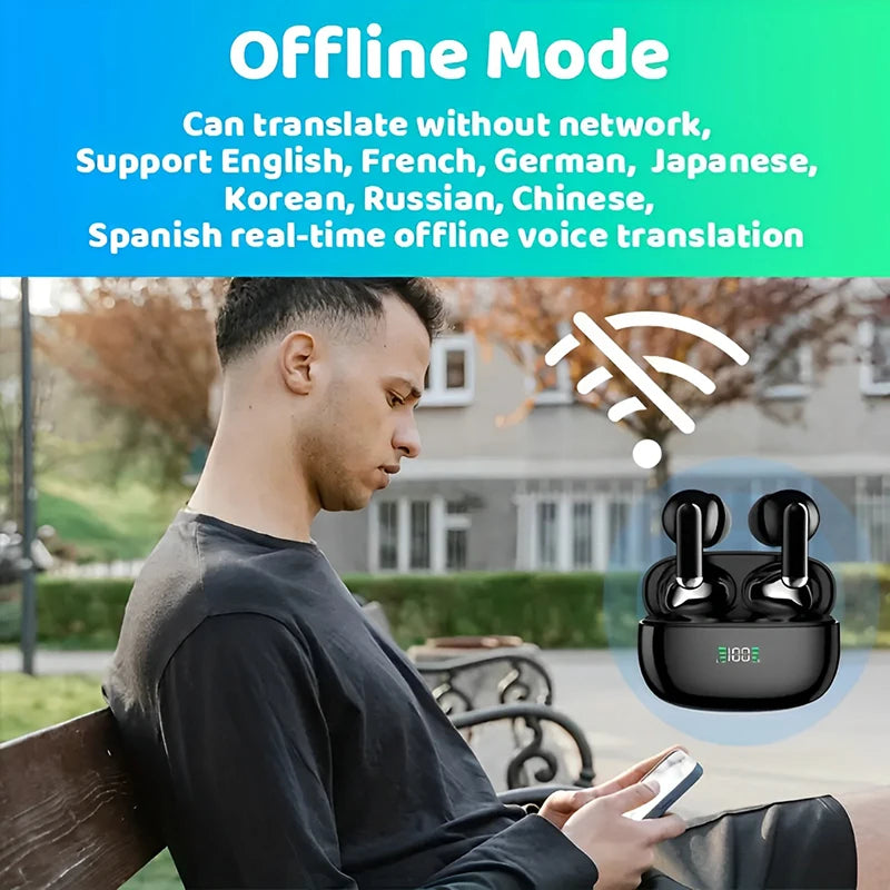 BMAD Language Translation Earbuds Online Support 144 Languages And Accent Translate Music And Call Wireless Translation Device