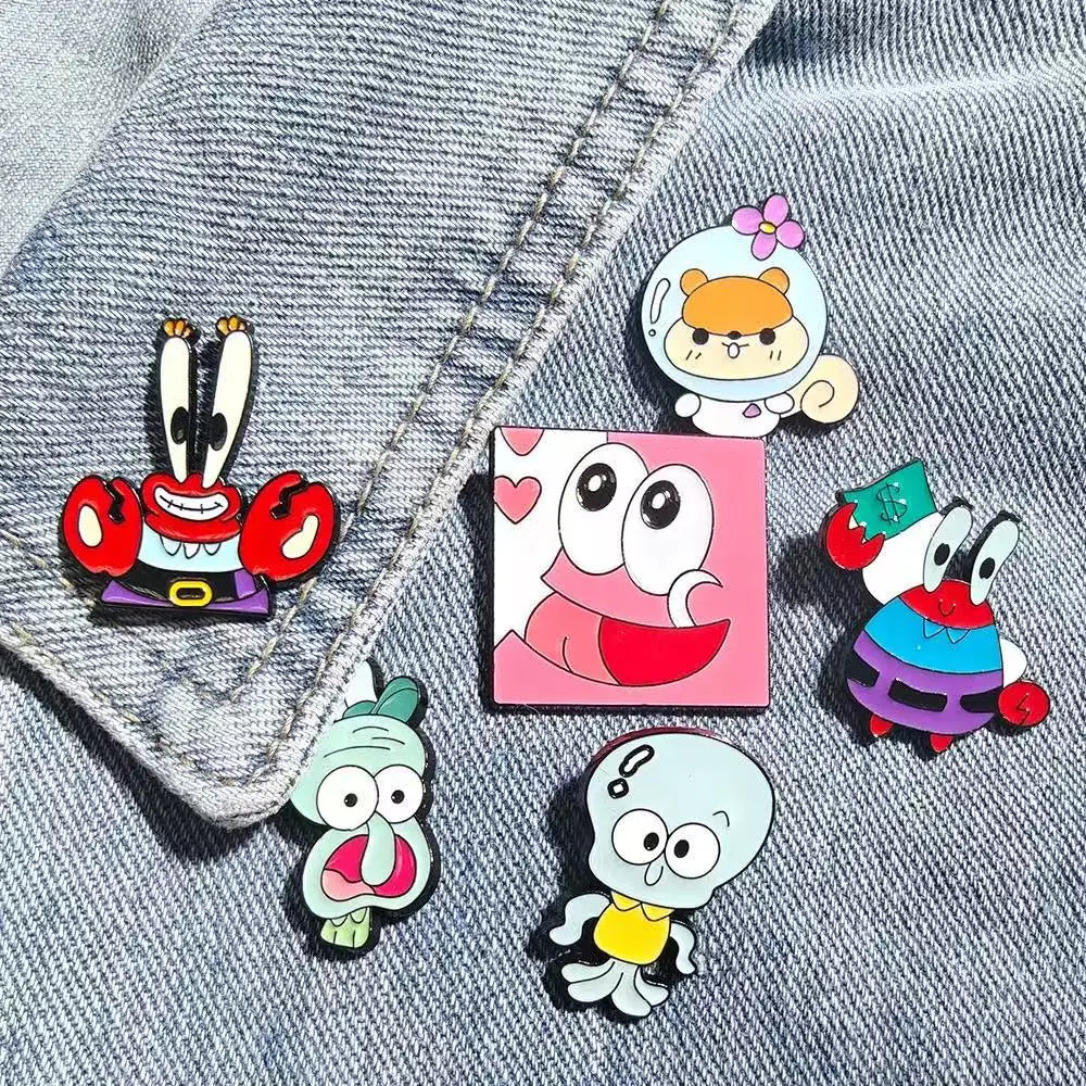 12 PCS Cartoon Anime Enamel Pins Set Funny Animation Good Friend Metal Brooch Badges Jewellery Accessories for Gifts