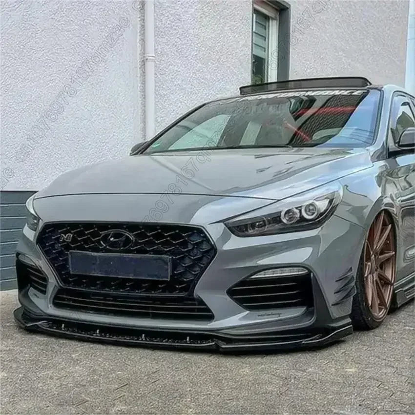 For Hyundai I30N MK3 MK3.5 2020-2024 Car Front Bumper Lip Splitter Diffuser Body Kit Spoiler Bumper Guard Protector Gloss Black