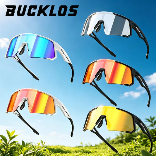 BUCKLOS Cycling Sprot Glasses Lightweight Bicycle Sunglasses High-Definition Lenses Road Bike UV400 Protection Goggles Eyewear