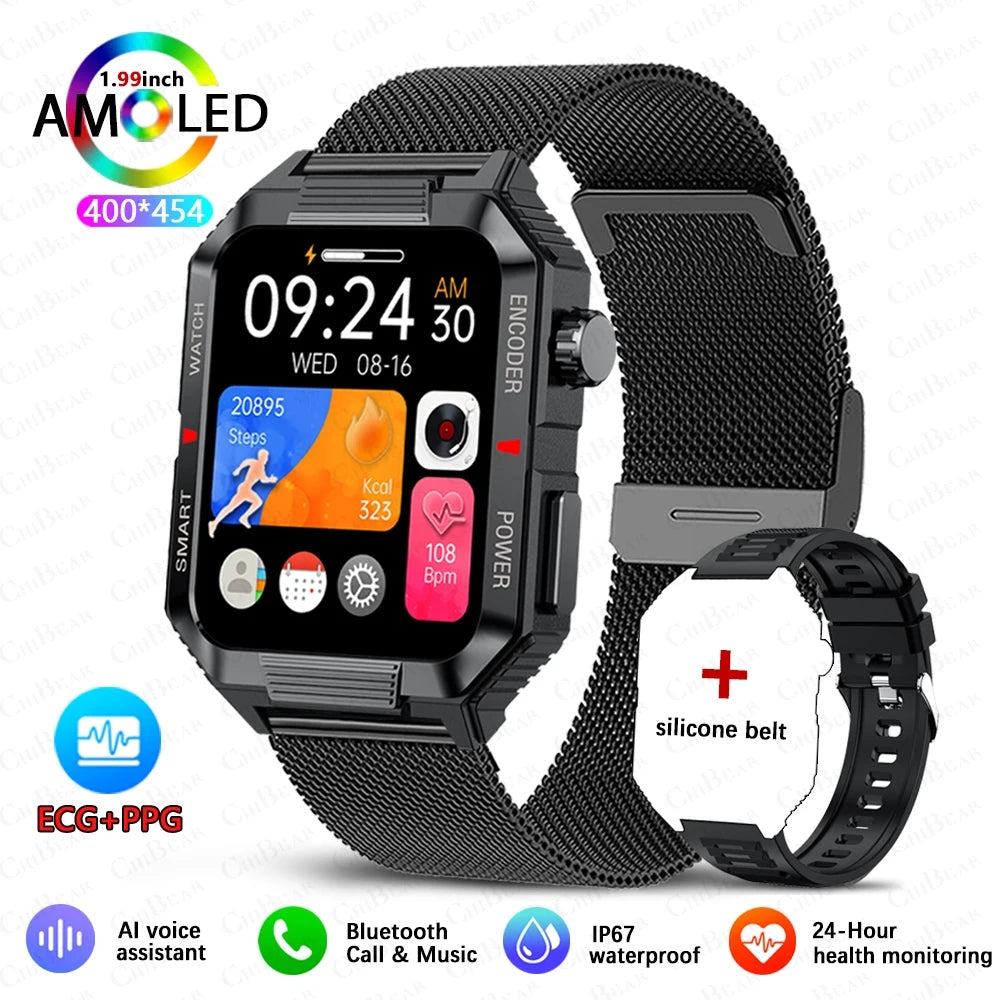NFC GPS Smartwatch 1.99" HD Screen Bluetooth Call Sports Fitness Waterproof