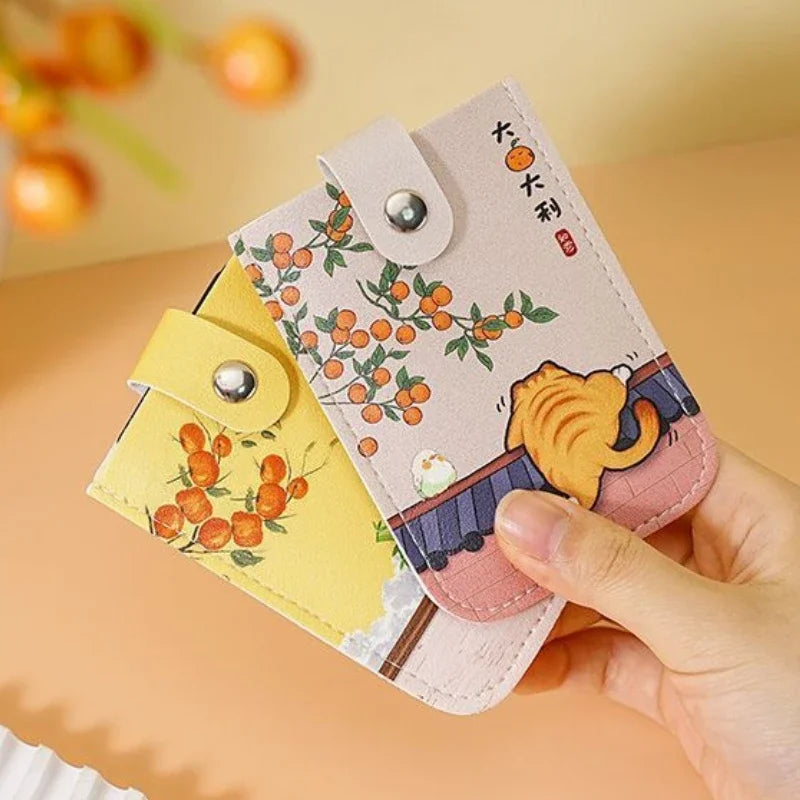 Laminated Concealed Mini Card Wallet RFID Blocking 4 Cards Pockets ID Card Holder Pull-out Type PU Leather Business Card Case