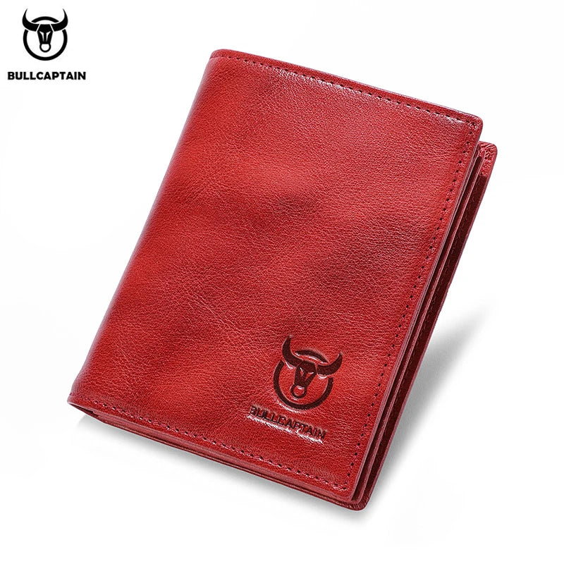 BULLCAPTAIN New 100% Leather Men's Wallet High Quality Product Leather Men's Wallet Multifunctional Card Slot Short Wallet QB017