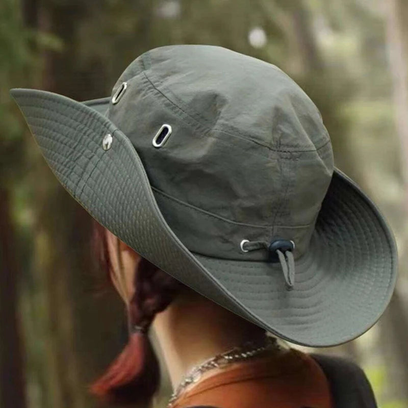 Xinbaoguan 100% Polyester 9204 Summer Breathable MEN'S Sunshade Hat, Solid Color FISHERMAN'S Hat, Large Brimmed WOMEN'S Hat