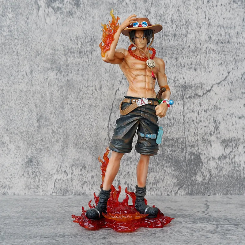 23cm-9 inch Anime One Piece Figure Ace in Flame Statue PVC Collectible Statue