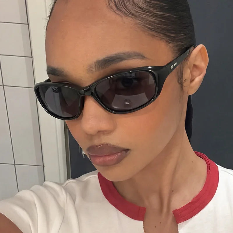 JNPCXI Retro Oval Sunglasses for Women Men Cat Eye Y2K Designer UV400 Sun Glasses Outdoor Sports Eyewear Hiking Cycling Shades