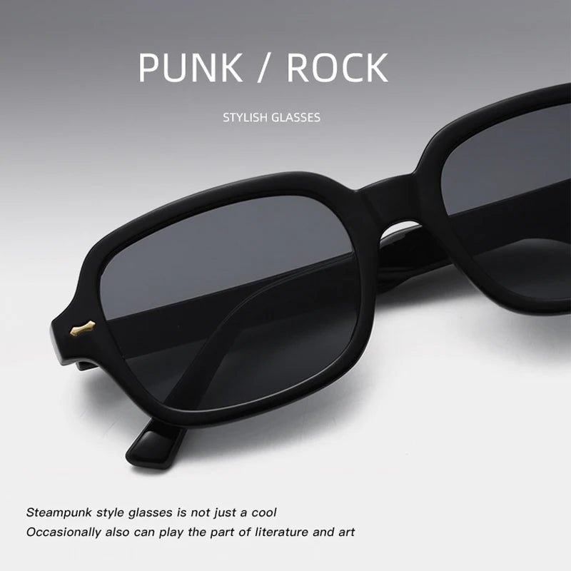 JNPCXI Fashion Square Women Luxury Sunglasses Retro Rivets Men Orange Lens Shades UV400 Sun Glasses
