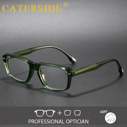 CATERSIDE New Men Optical Glasses Square Lens Prescription Eyeglass Women Customization Travel Business Festival Gift Eyeglass ﻿