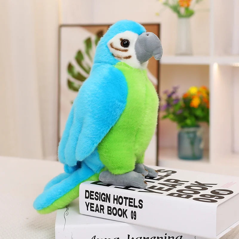 Simulation Stuffed Animal Cute Birds Parrots Toucan Eagle Peacock  Pigeon Plushies Toys Educational Gift