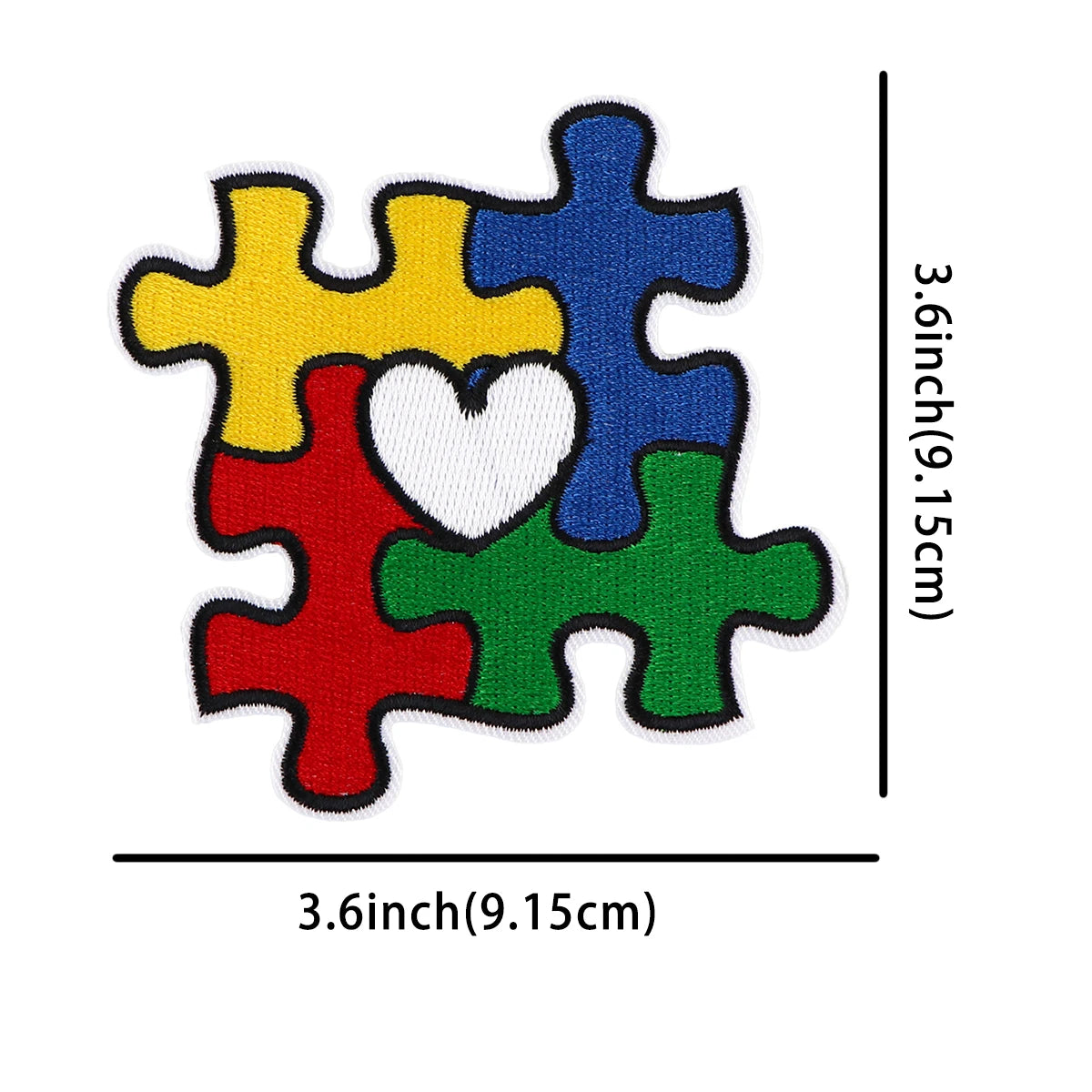 Autism Awareness Embroidered Patches for Clothing Adhesive Patches on Clothes Stickers Iron on Patches Stripes Diy Appliques