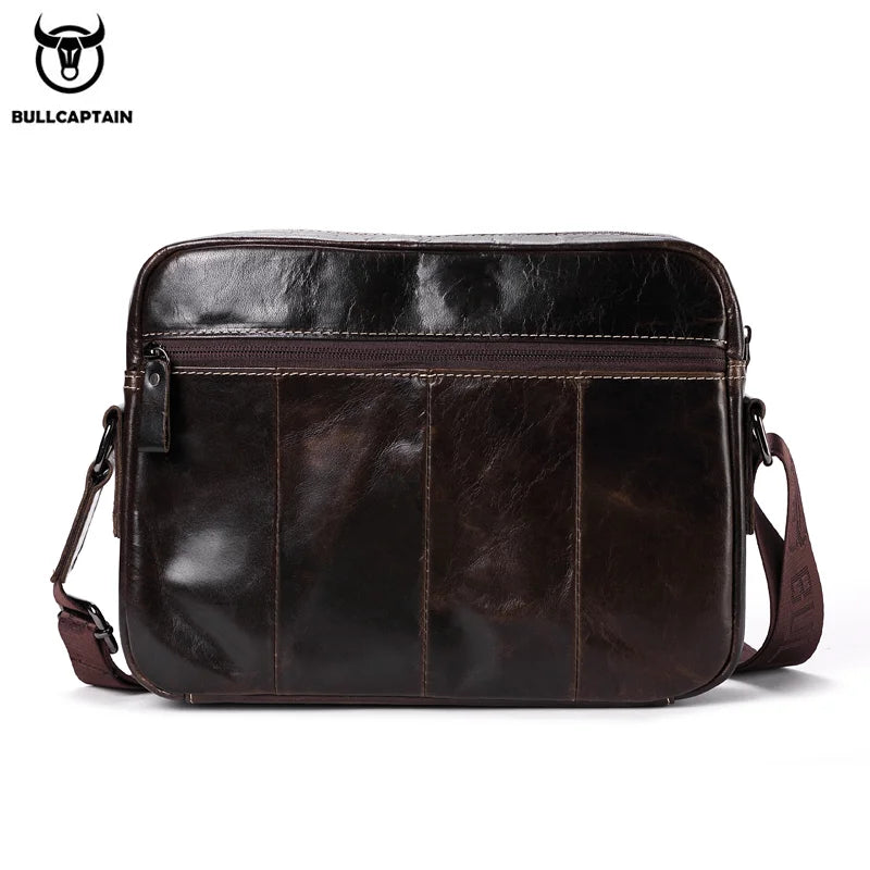 BULLCAPTAIN Genuine Cowhide Men's Shoulder Bag 2022 New Large Capacity Convenient Men's Bag Senior Fashion Men's Cross-Body Bag