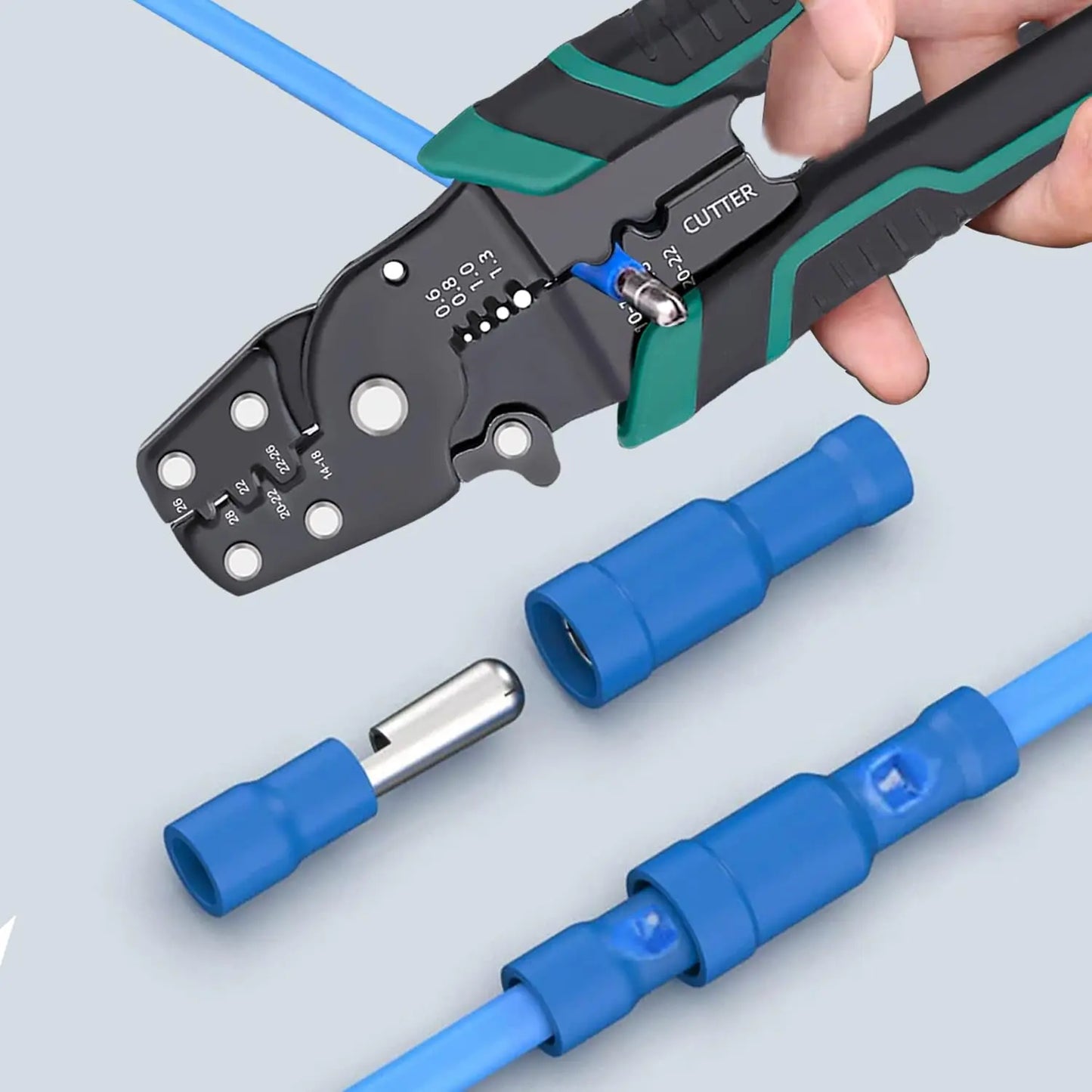 100Pcs Blue Bullet Connectors 16-14AWG Female & Male Bullet Butt Connector for Automotive, Boat, Stereo, Industrial Equipment