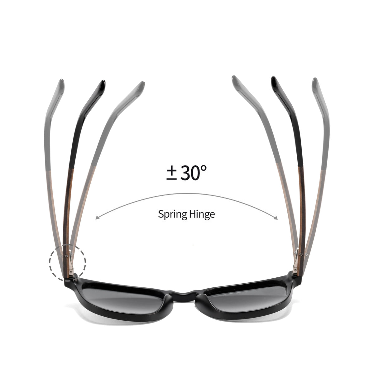 CATERSIDE Vintage Men's Square Sunglasses Wooden Spring Hinge Design Women's Outdoor Travel Business Festival Gift Glasses UV400