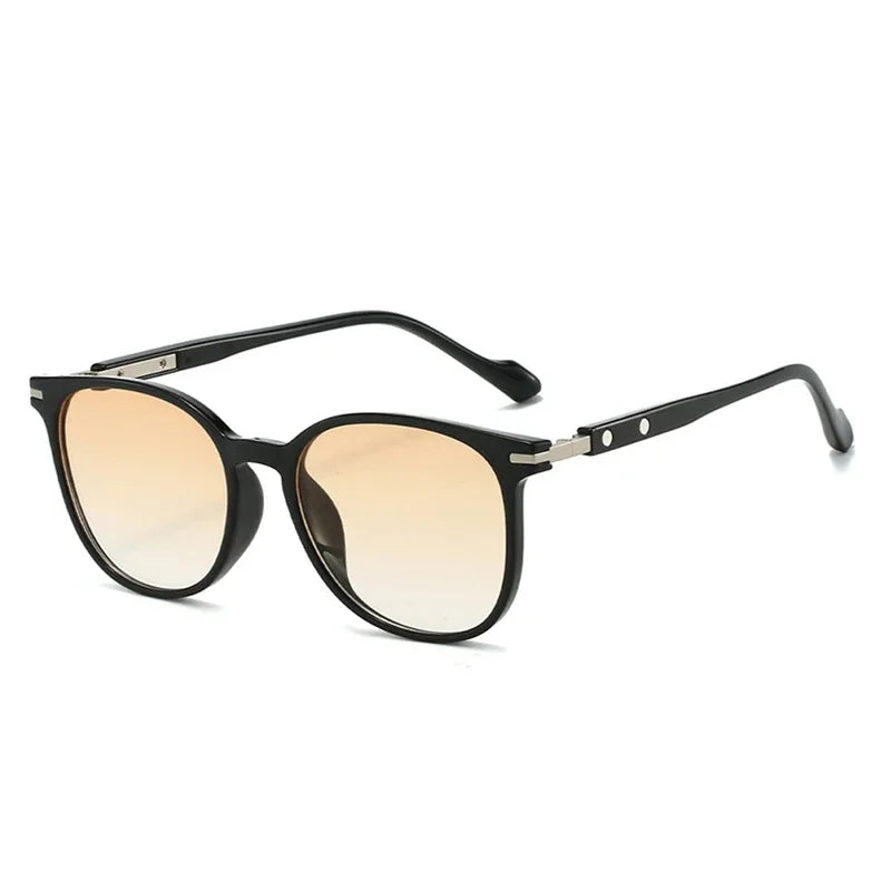 JNPCXI New Fashion Oval Rivets Women Sunglasses Retro Gradient Shades UV400 Men Punk Sun Glasses