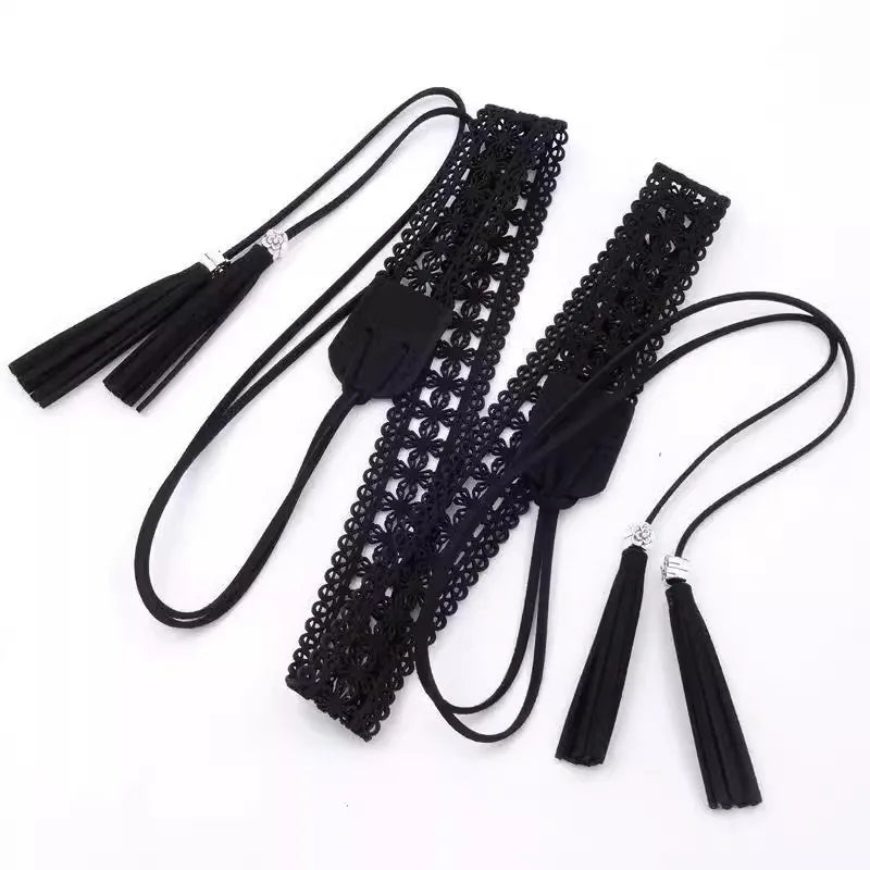 Braided Hollowed-Out Ethnic Belt New Bohemian Accessories Thin Leather Belt With Skirt Ins High-End Sense Of Versatile