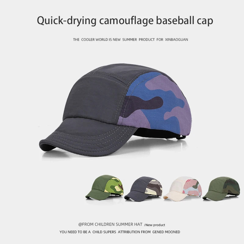 2266-New children's quick-drying hat - summer outdoor camouflage sports baseball cap for both boys and girls
