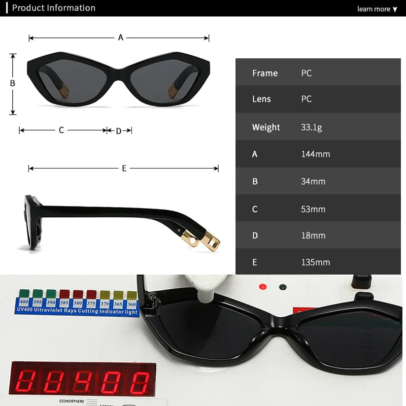 JNPCXI New Cat Eye Sunglasses Women Uv400 Female Green Blue Retro Sun Glasses for Men Decoration Ladies Gift