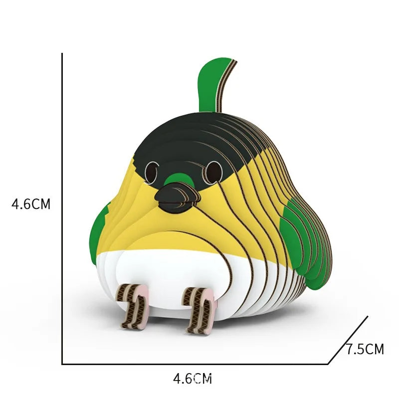 Animal 3D Paper Puzzle For Kids Educational Toys Parrot Theme Funny DIY Manual Assembly Three-dimensional Model Toy For Boy Girl