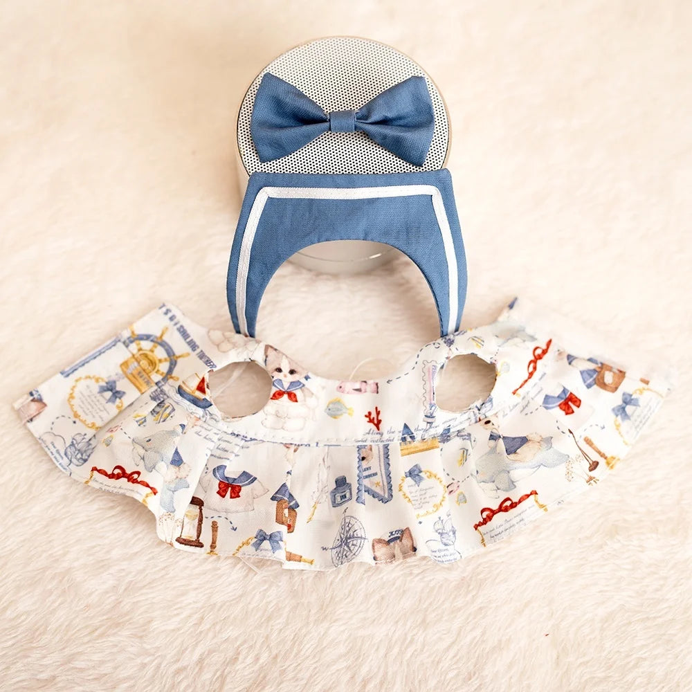 17 Cm Labubu Plush Toy Doll T-shirt with Denim Overalls Labubu Plush Toy Doll Pendant Clothes High quality