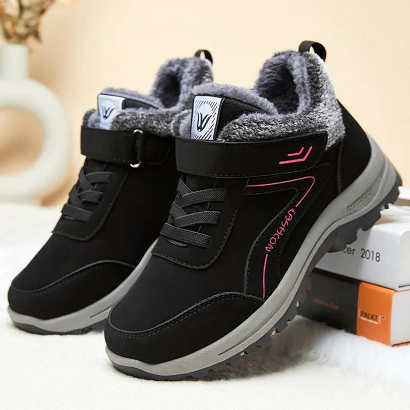 Mix Color Snow Boots for Women Soft Plush Keep Warm Sneakers Woman Winter Platform Anti Slip Cotton Ankle Boots Female