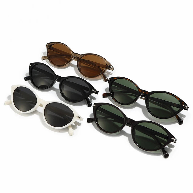 JNPCXI TR90 Fashion Oval Sunglasses Women Retro Punk Gradient Shades UV400