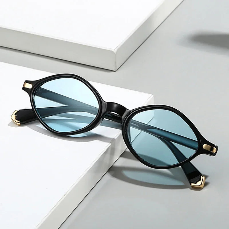 JNPCXI New Retro Polygon Cat Eye Sunglasses Women Fashion Leopard Shades UV400 Men Rivets Sun Glasses