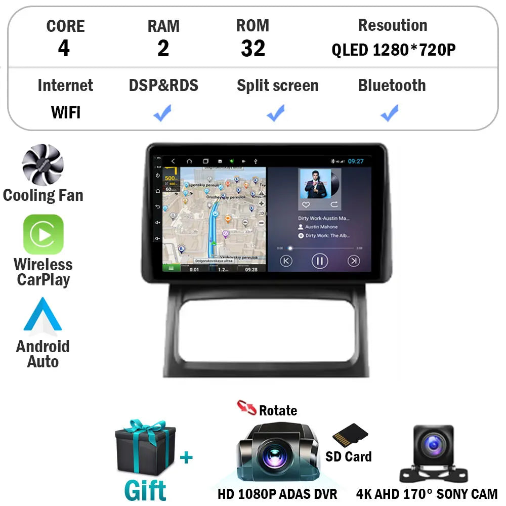 Android 15 Car Radio Carplay For Renault Clio 2 BB CB 2001 - 2012 Navigation GPS Android Auto Screen Stereo 5G Wifi BT DSP