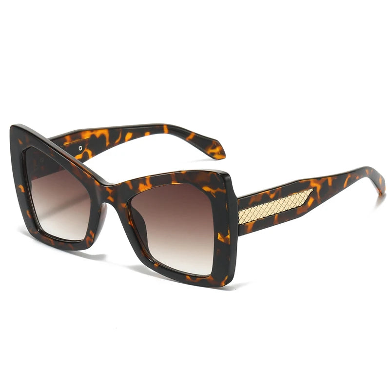JNPCXI New Fashion Square Oversized Double Color Women Sunglasses Retro Gradient Lens Shades UV400 Men Trending Sun Glasses